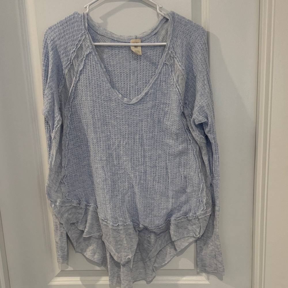 We The Free Light Blue Long Sleeve Top Small